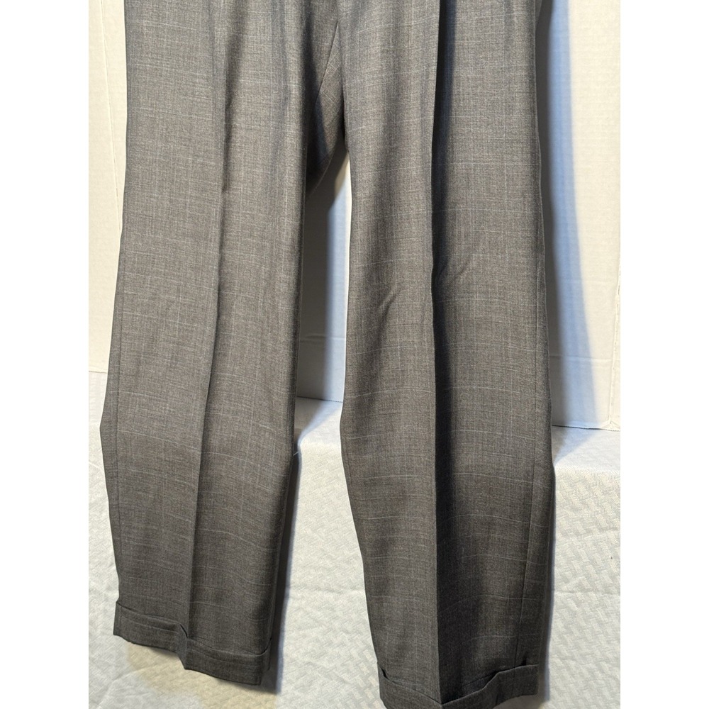 RALPH LAUREN Men's 34X 30 Gray Dress Pants Pleated‎ Cuffed Pre-owned Excellent - Picture 3 of 12